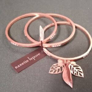 Nanette Lepore Gold-Tone Bangle Bracelet Set, NWT RARE